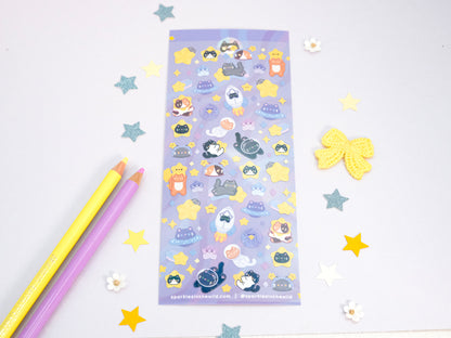 Feuille d'autocollants Deco Paillettes Chat de l’Espace