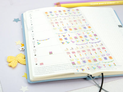 Birthday Party Glitter Deco Sticker Sheet