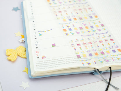 Birthday Party Glitter Deco Sticker Sheet