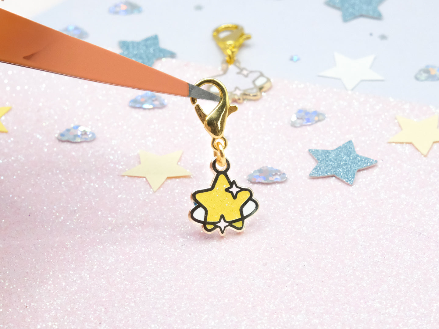 Yellow Sparkling Star Charm - Charm-ing Collection