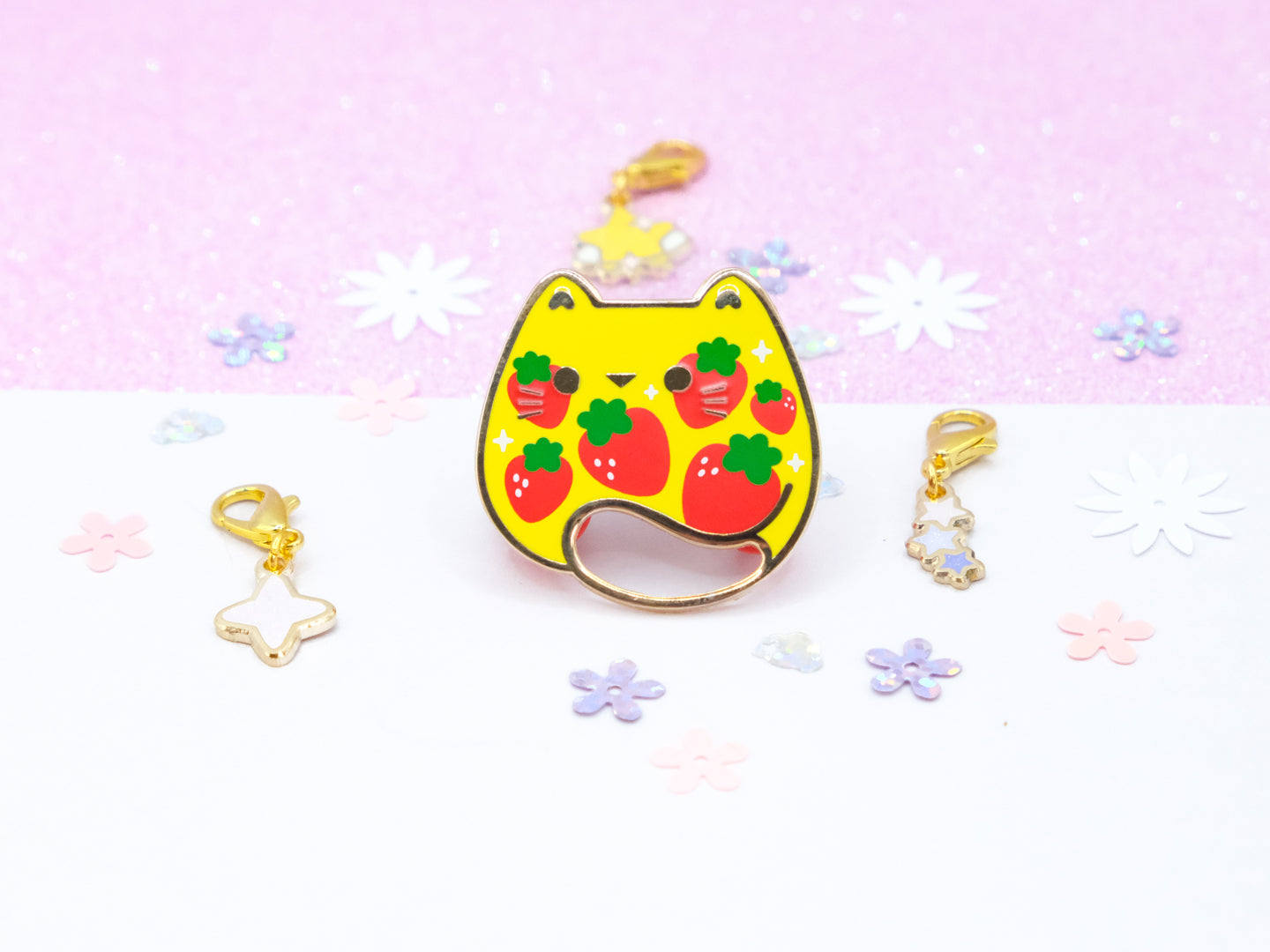 Strawberry Delight Cat Pins - Charm-ing Collection