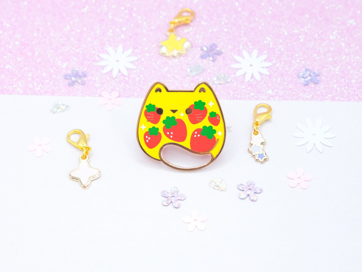 Strawberry Delight Cat Pins - Charm-ing Collection