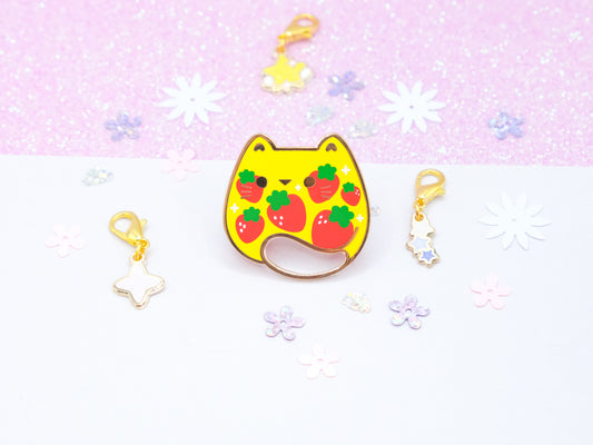 Strawberry Delight Cat Pins - Charm-ing Collection