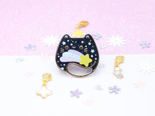 Shooting Star Galaxy Cat Pins - Charm-ing Collection