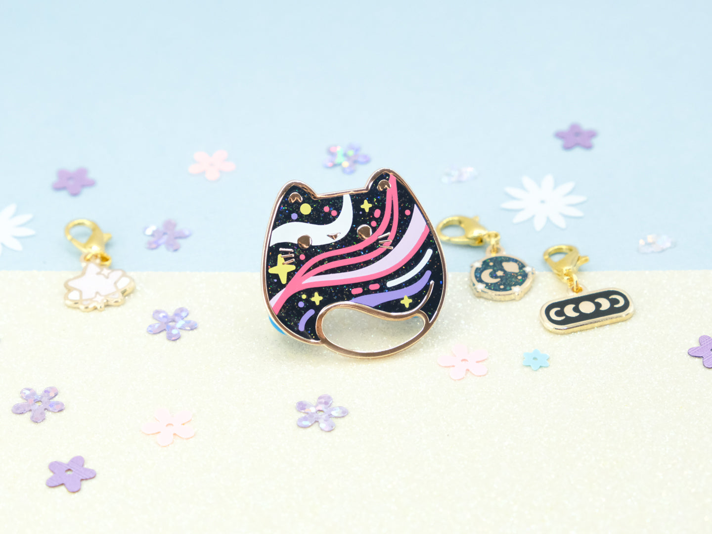 Cosmic Waves Cat Pins - Charm-ing Collection
