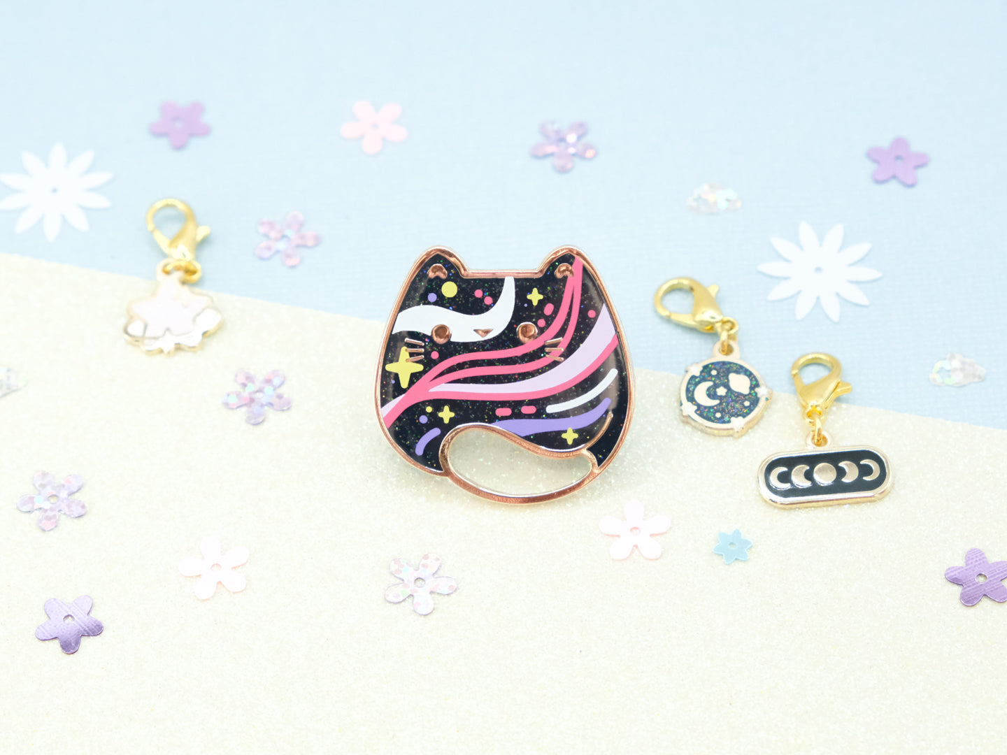 Cosmic Waves Cat Pins - Charm-ing Collection
