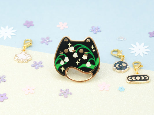 Lily of the Valley Cat Pins - Charm-ing Collection