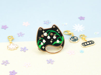 Lily of the Valley Cat Pins - Charm-ing Collection