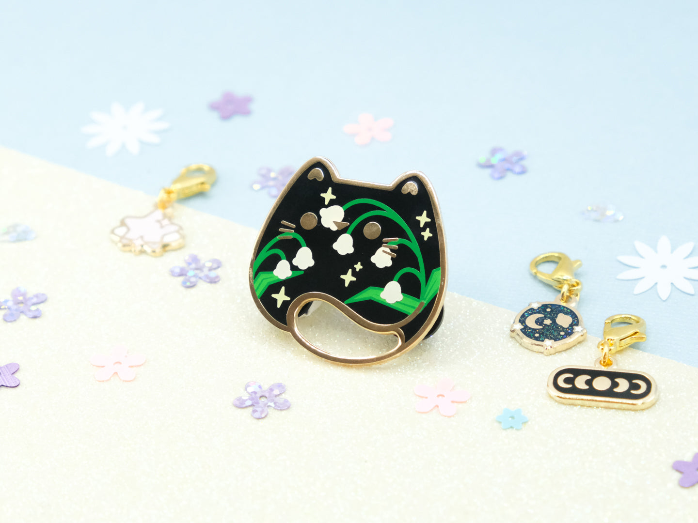 Lily of the Valley Cat Pins - Charm-ing Collection