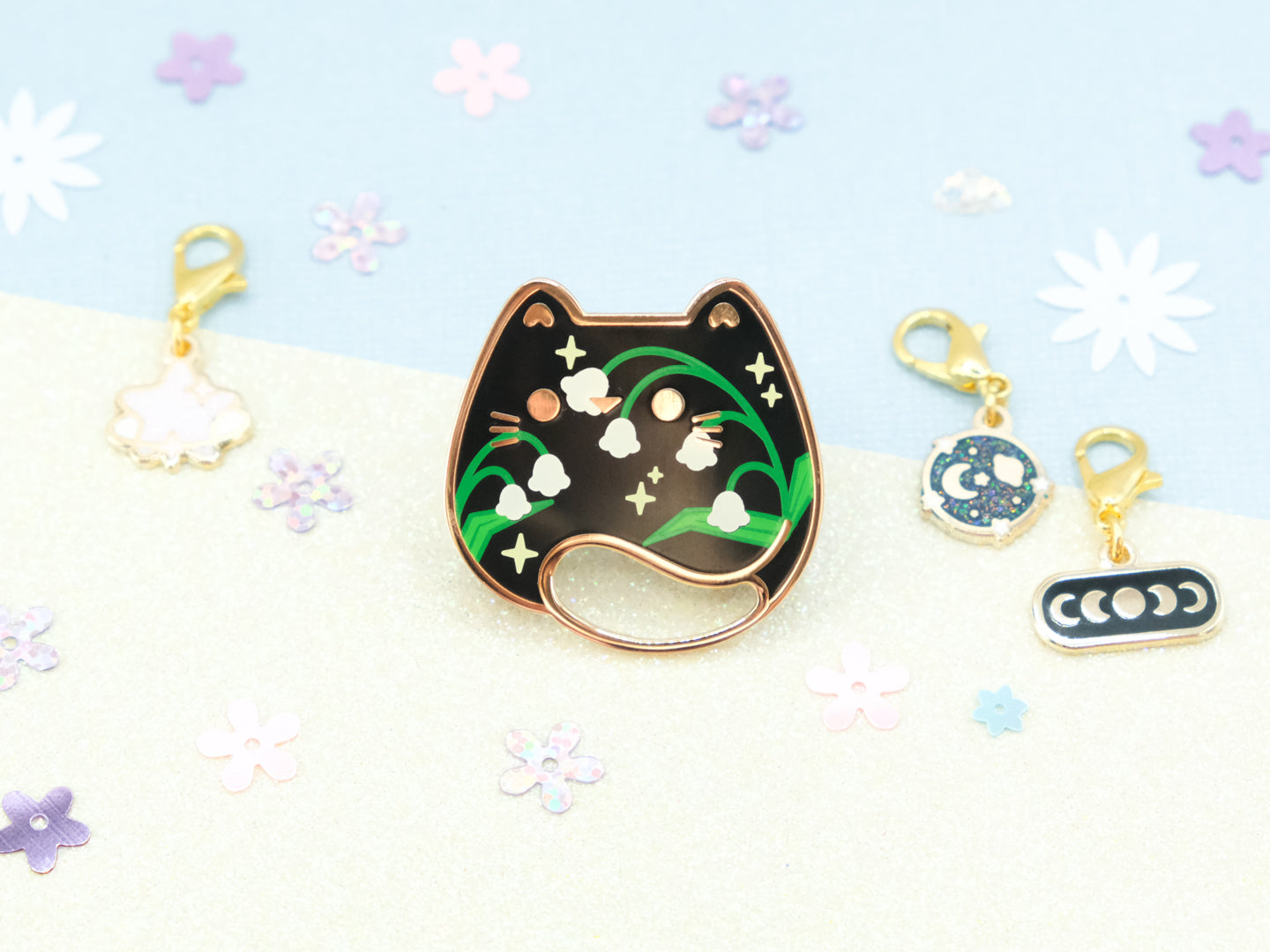 Lily of the Valley Cat Pins - Charm-ing Collection