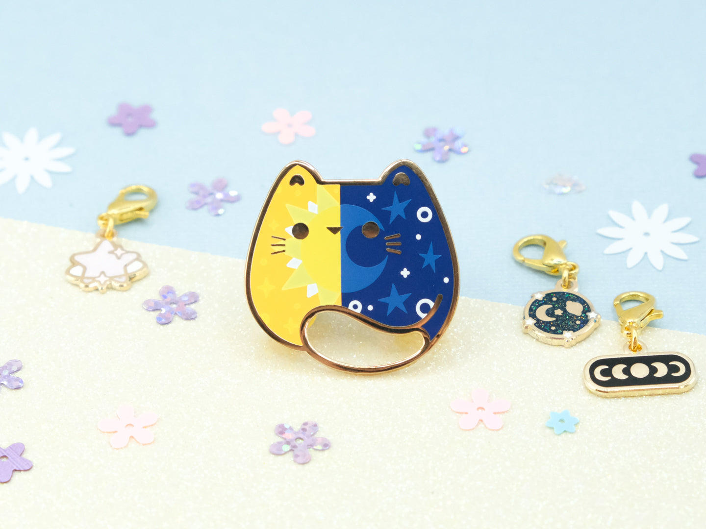 Sun & Moon Cat Pins - Charm-ing Collection