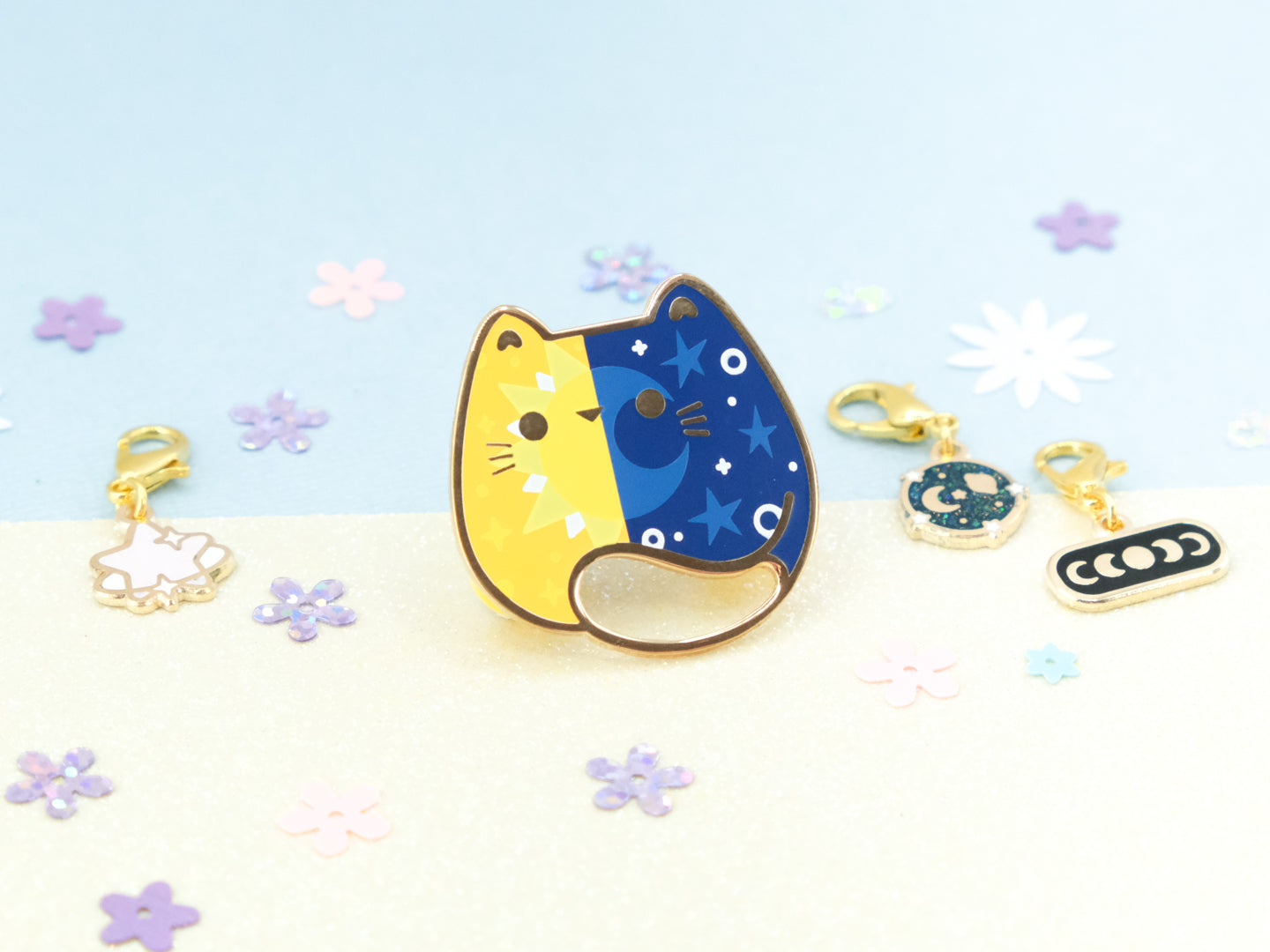 Sun & Moon Cat Pins - Charm-ing Collection