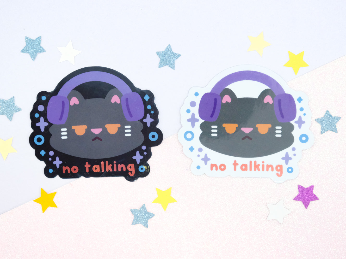 No Talking Cat Sticker