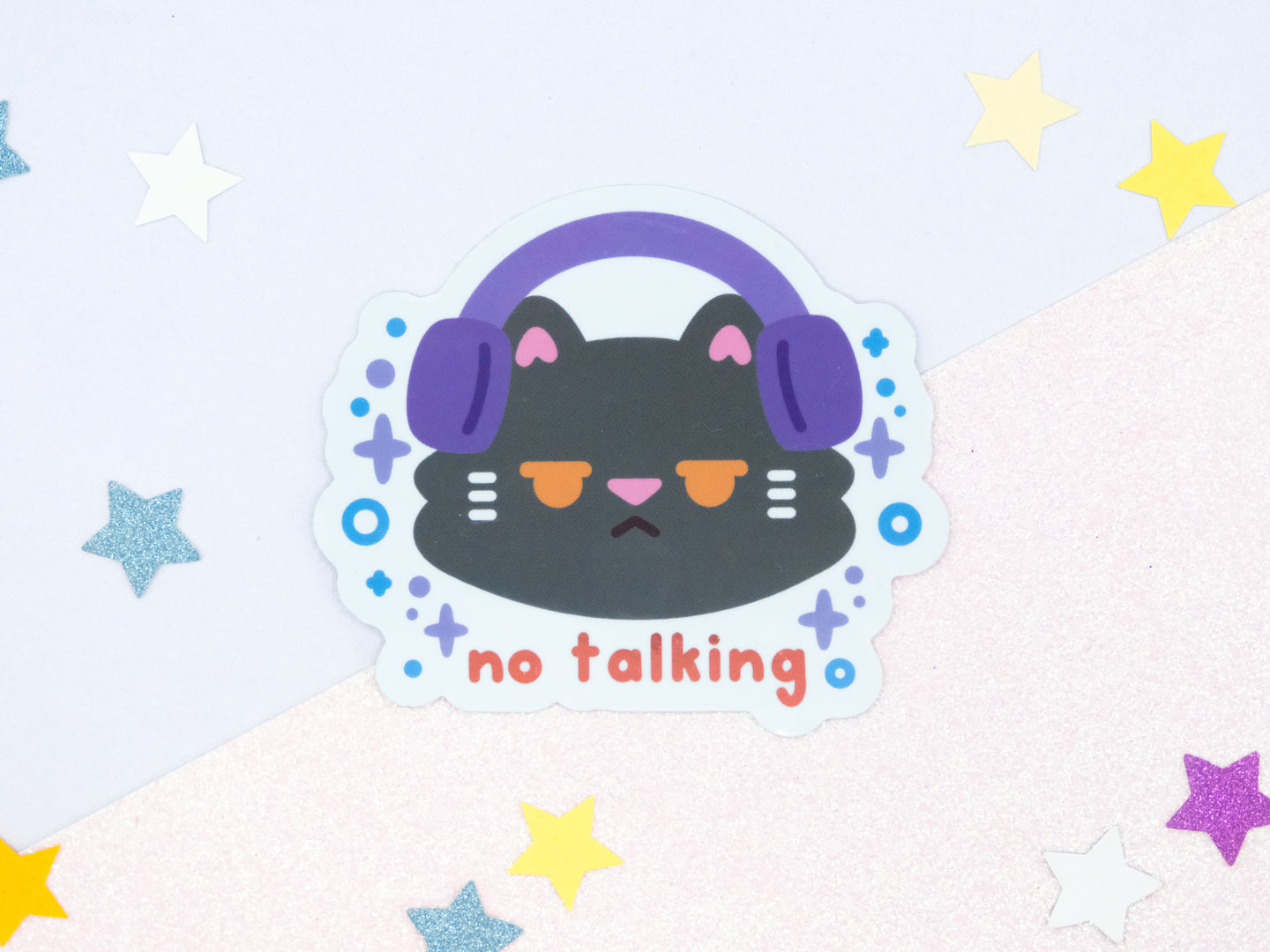 No Talking Cat Sticker