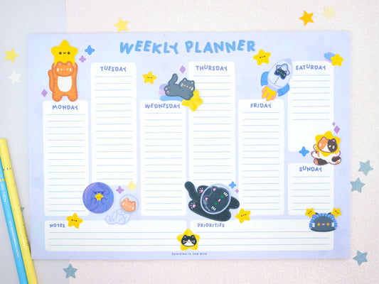 Space Cat A4 Weekly Planner