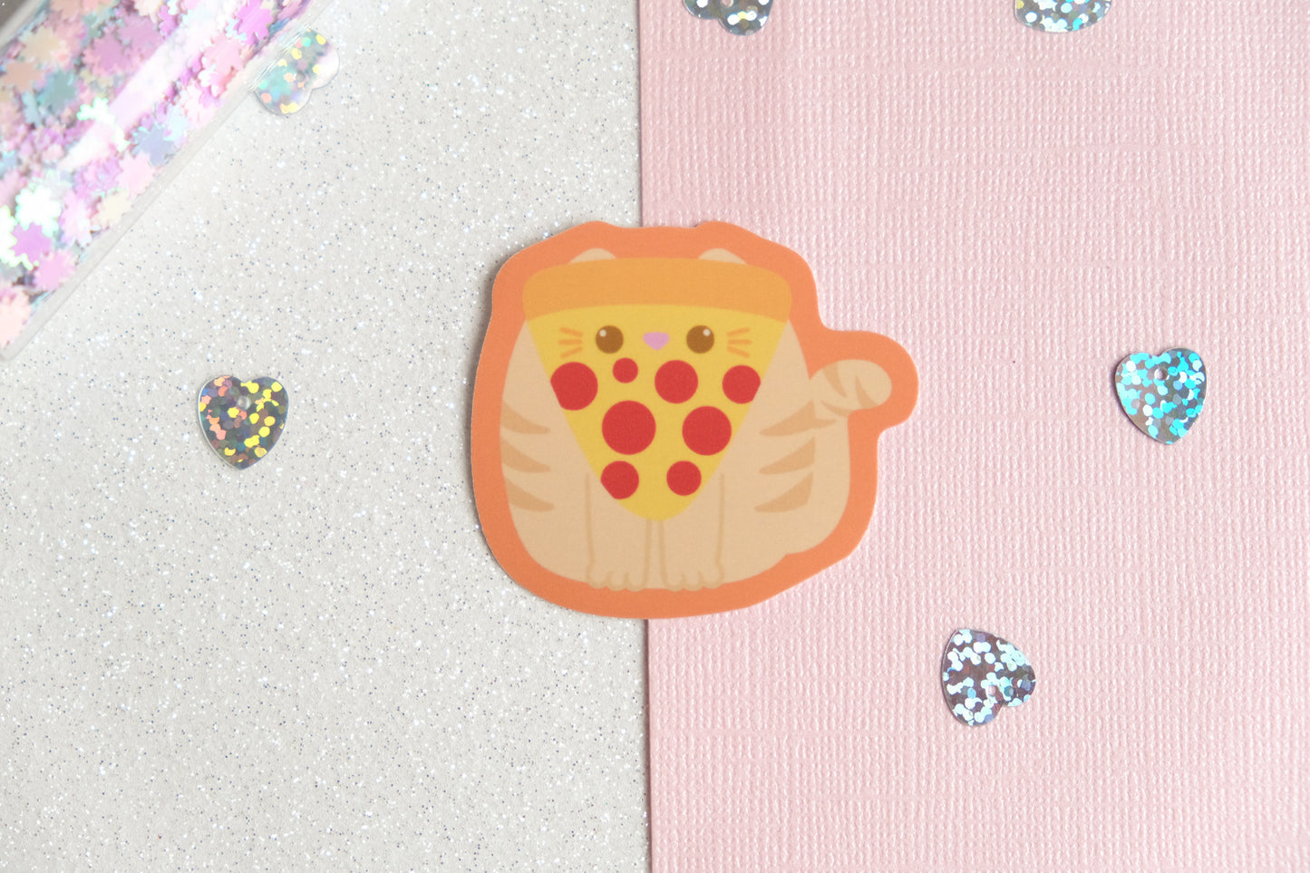 Pepperoni Pizza Cat Sticker - Whiskered Wonders Collection