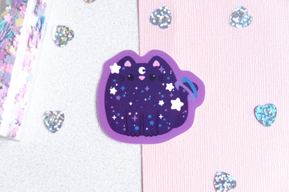 Stardust Galaxy Cat Sticker - Whiskered Wonders Collection