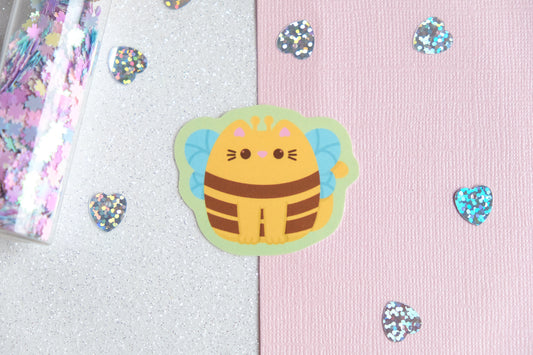 Autocollant chat Abeille Bubble Bee - Collection Whiskered Wonders