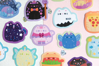 Boba Bubble Tea Cat Sticker - Whiskered Wonders Collection