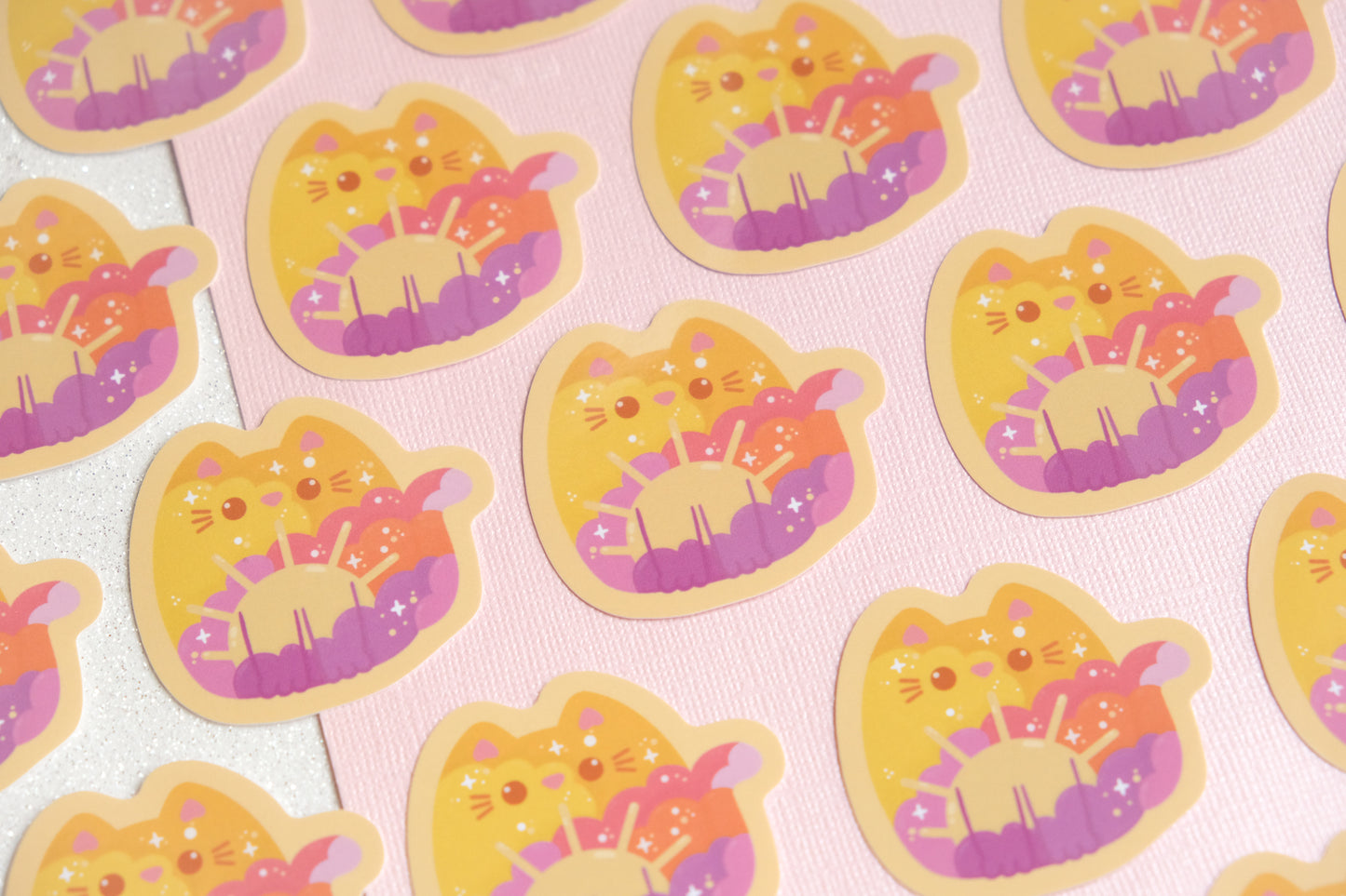Sunrise Cat Sticker - Whiskered Wonders Collection