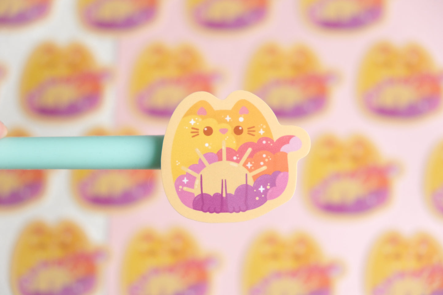 Sunrise Cat Sticker - Whiskered Wonders Collection