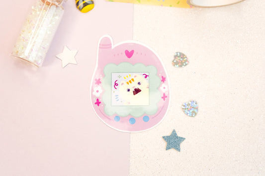 Cute Tamagotchi Cat Sticker
