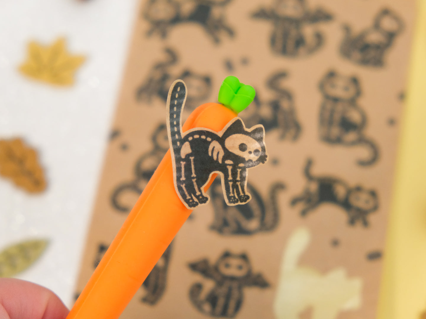 Skeleton Cat Kraft Sticker Sheet