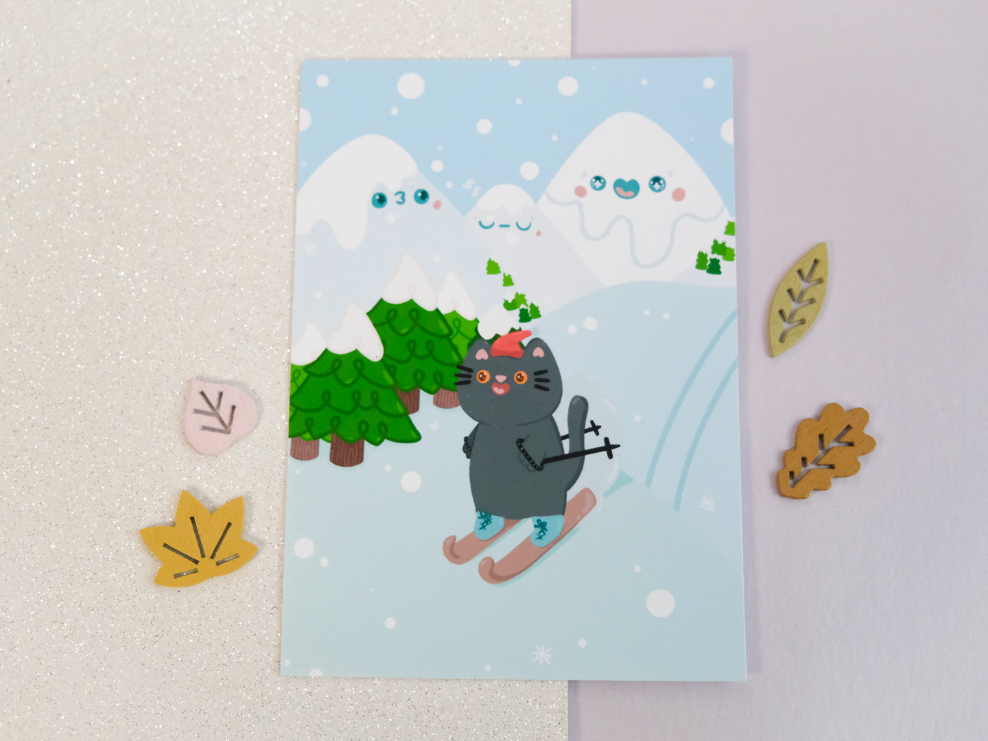 Winter Wonderland Cat Illustration Art Print