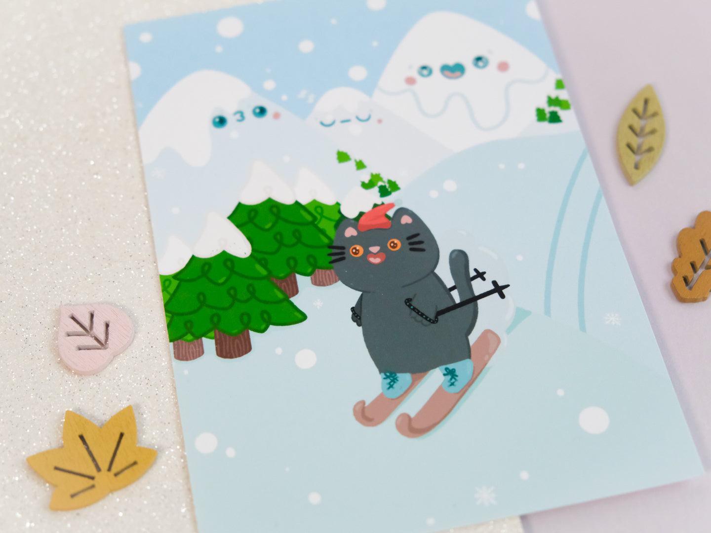 Winter Wonderland Cat Illustration Art Print