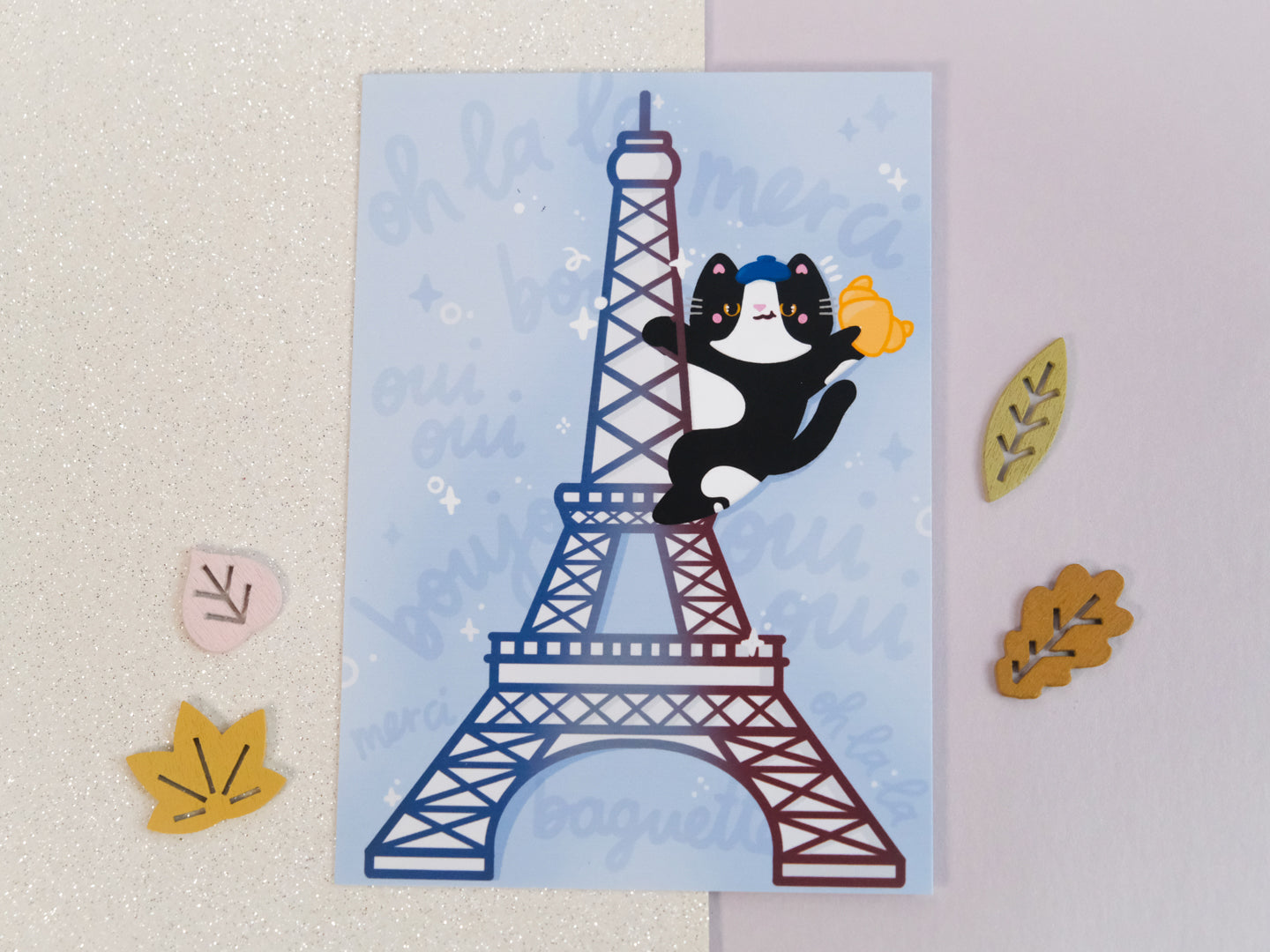 Paris Cat Illustration Art Print