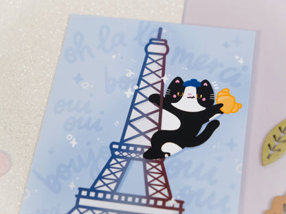 Paris Cat Illustration Art Print