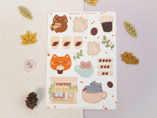 Cute Coffee Shop Sticker Sheet