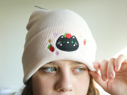 Cute Strawberry Cat Beanie