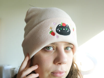 Cute Strawberry Cat Beanie