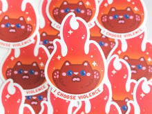 I Choose Violence Angry Cat Sticker