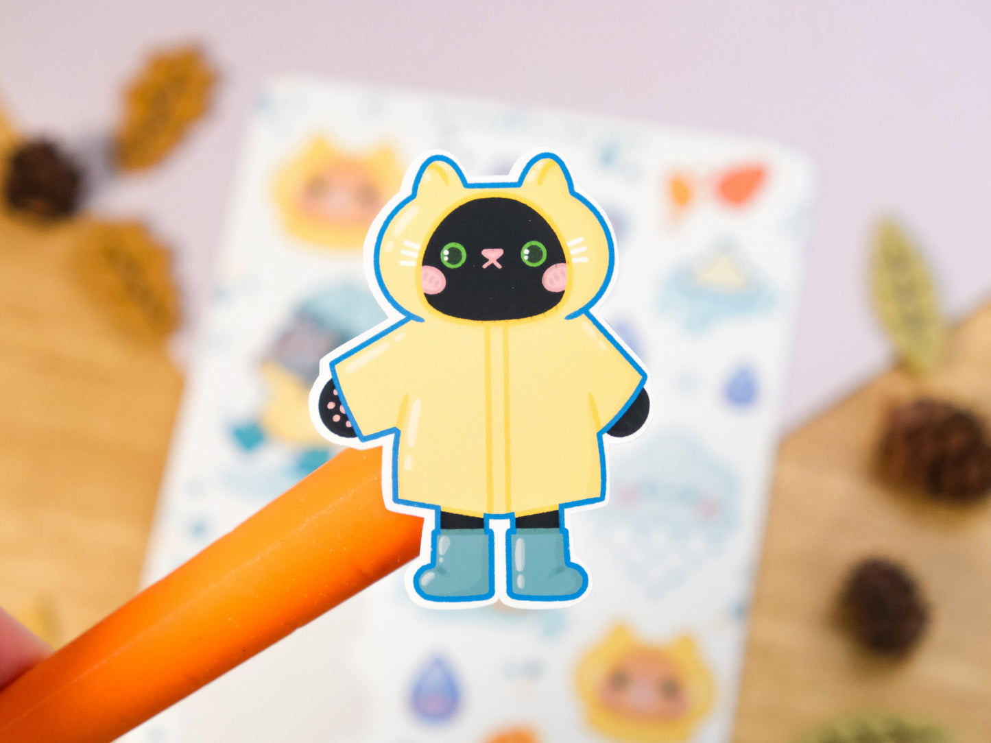 Enjoy the Rain Cat Sticker Sheet