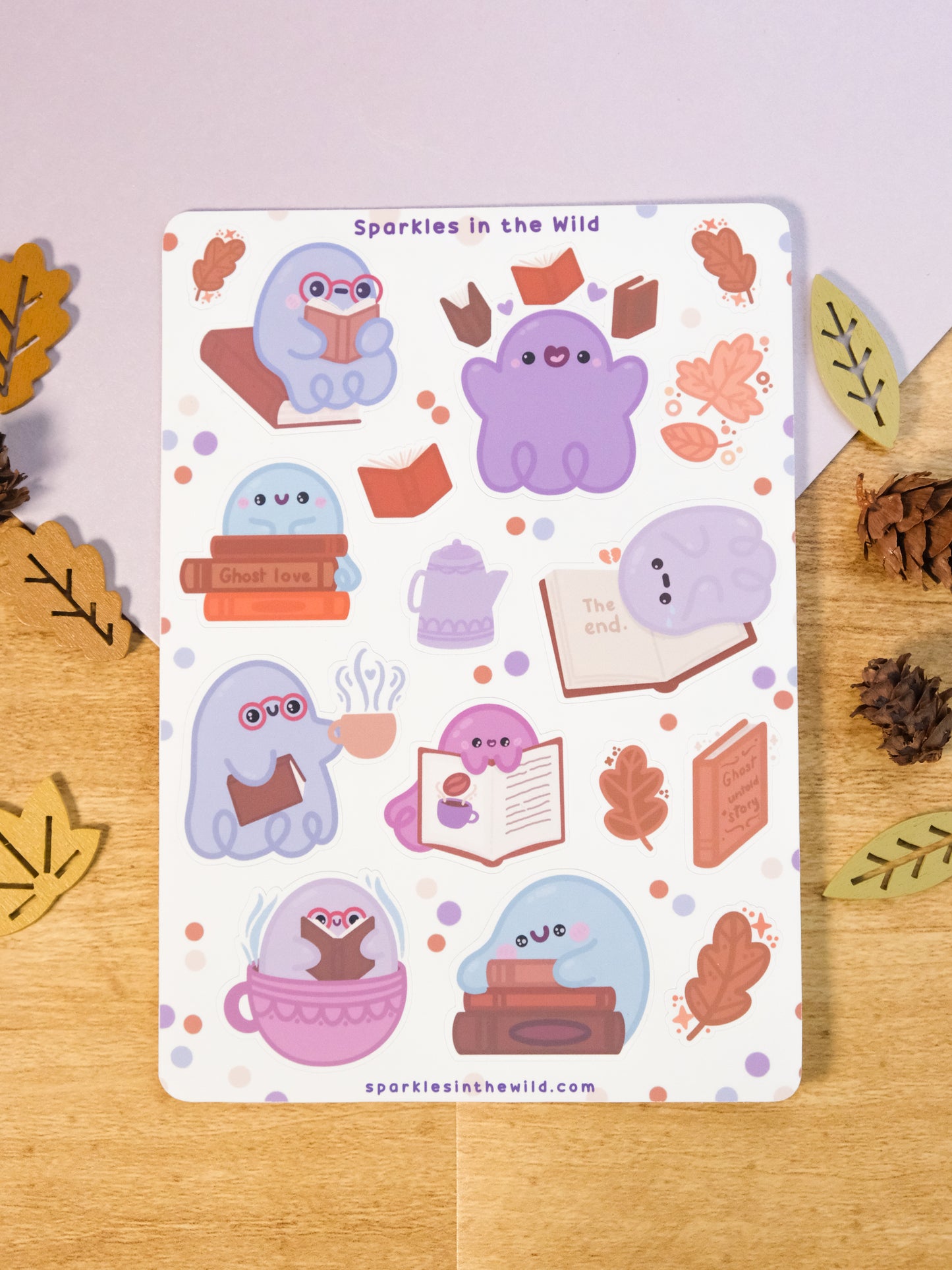 Ghost & Books Sticker Sheet