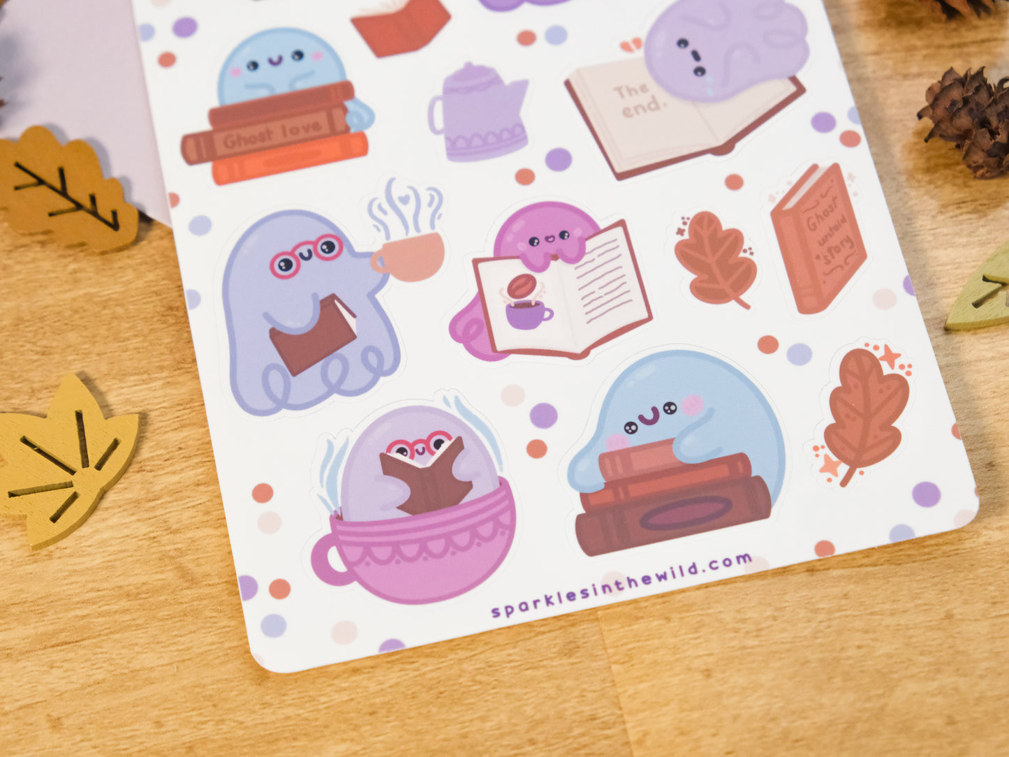 Ghost & Books Sticker Sheet