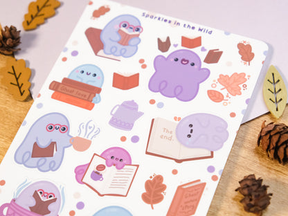 Ghost & Books Sticker Sheet