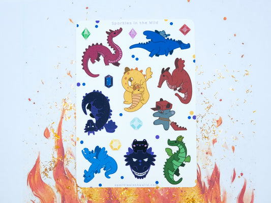 Dragons & Magic Stones Sticker Sheet