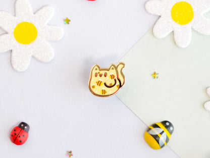 Mini Pins Chat avec Abeilles Printanières - Tinycats
