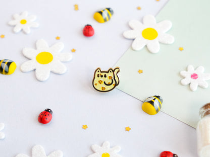 Mini Pins Chat avec Abeilles Printanières - Tinycats
