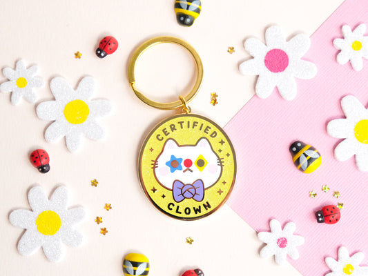 Certified Clown Cat Keychain