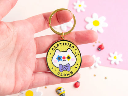 Certified Clown Cat Keychain