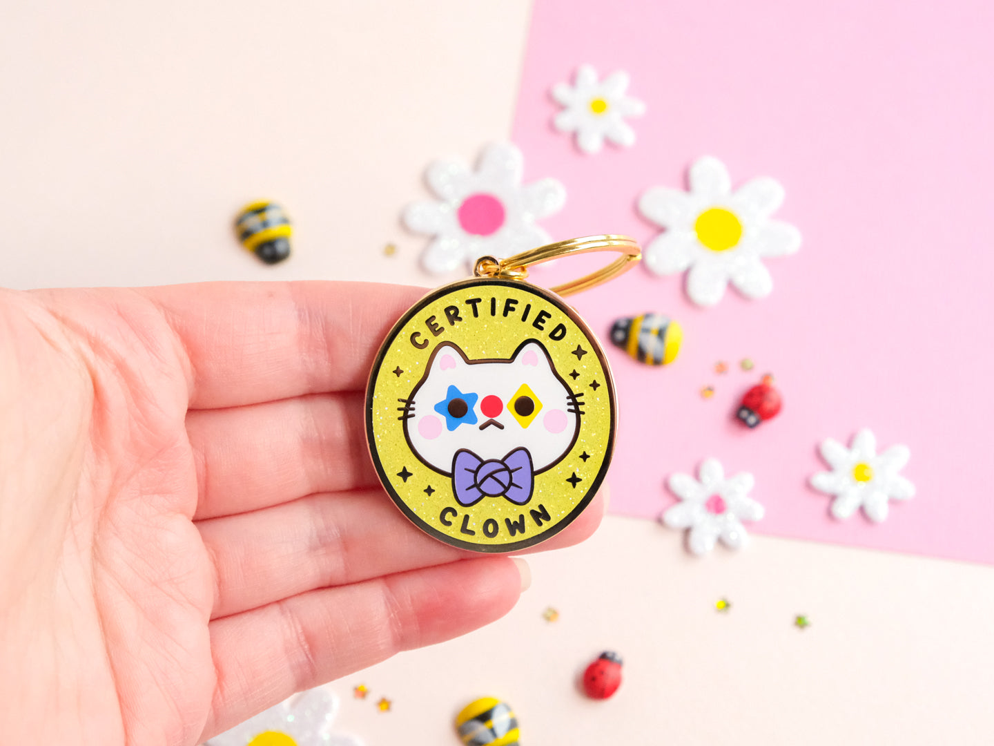 Certified Clown Cat Keychain