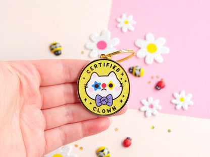 Certified Clown Cat Keychain