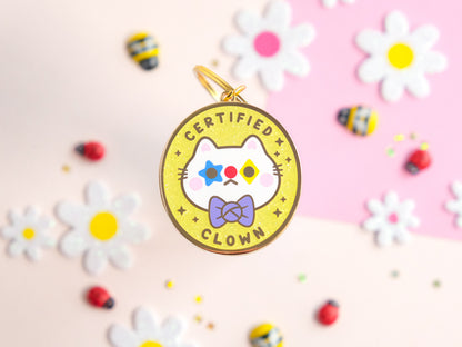 Certified Clown Cat Keychain