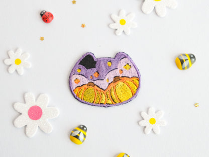 Patch Chat Citrouille d'Halloween