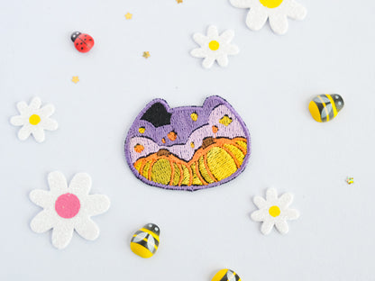 Patch Chat Citrouille d'Halloween
