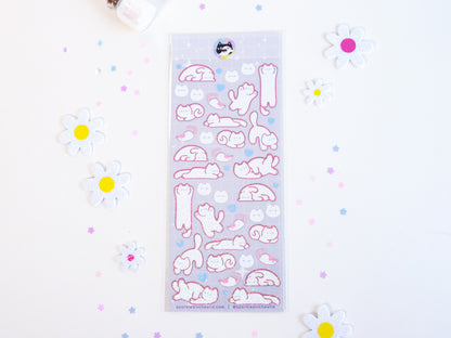Feuille d'Autocollants Deco Paillettes Chat Mignon